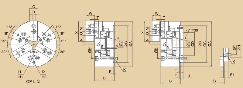 千島CHANDOX長(zhǎng)行程中空油壓三爪卡盤(pán) 三爪卡盤(pán)